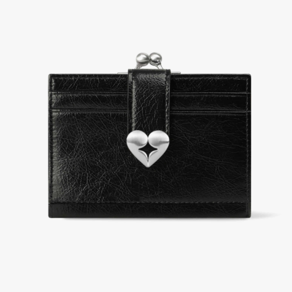 螢幕擷取畫面 2026-05-30 184625 fennec CRINKLE HEARTY FRAME BRIDGE WALLET 愛心扣短夾 #黑色